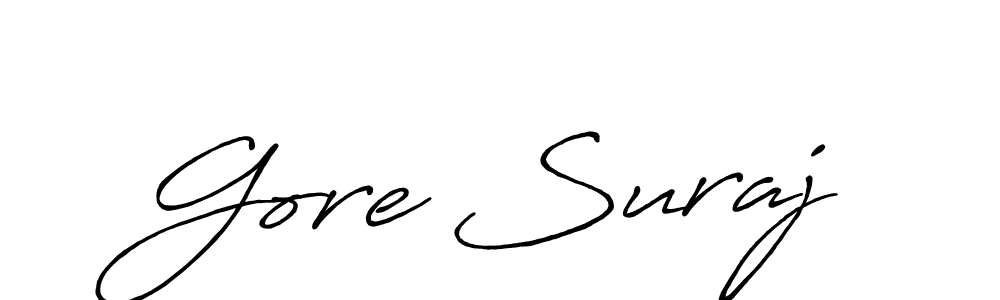 How to make Gore Suraj name signature. Use Antro_Vectra_Bolder style for creating short signs online. This is the latest handwritten sign. Gore Suraj signature style 7 images and pictures png