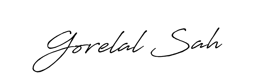 The best way (Antro_Vectra_Bolder) to make a short signature is to pick only two or three words in your name. The name Gorelal Sah include a total of six letters. For converting this name. Gorelal Sah signature style 7 images and pictures png
