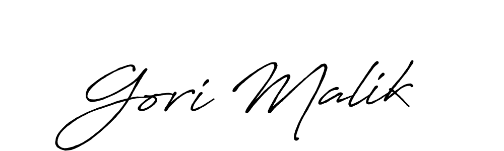if you are searching for the best signature style for your name Gori Malik. so please give up your signature search. here we have designed multiple signature styles  using Antro_Vectra_Bolder. Gori Malik signature style 7 images and pictures png