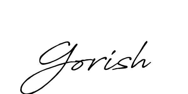 Use a signature maker to create a handwritten signature online. With this signature software, you can design (Antro_Vectra_Bolder) your own signature for name Gorish. Gorish signature style 7 images and pictures png