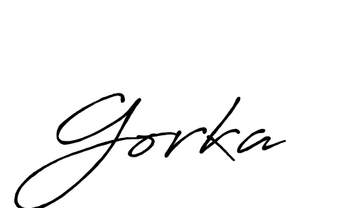 It looks lik you need a new signature style for name Gorka. Design unique handwritten (Antro_Vectra_Bolder) signature with our free signature maker in just a few clicks. Gorka signature style 7 images and pictures png