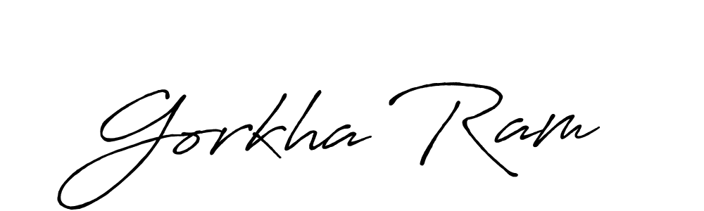 How to make Gorkha Ram signature? Antro_Vectra_Bolder is a professional autograph style. Create handwritten signature for Gorkha Ram name. Gorkha Ram signature style 7 images and pictures png