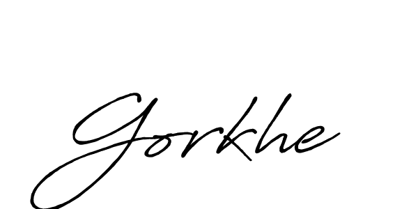 Make a beautiful signature design for name Gorkhe. With this signature (Antro_Vectra_Bolder) style, you can create a handwritten signature for free. Gorkhe signature style 7 images and pictures png