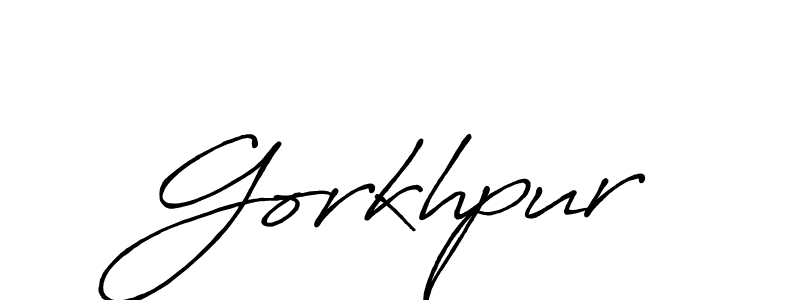 Use a signature maker to create a handwritten signature online. With this signature software, you can design (Antro_Vectra_Bolder) your own signature for name Gorkhpur. Gorkhpur signature style 7 images and pictures png