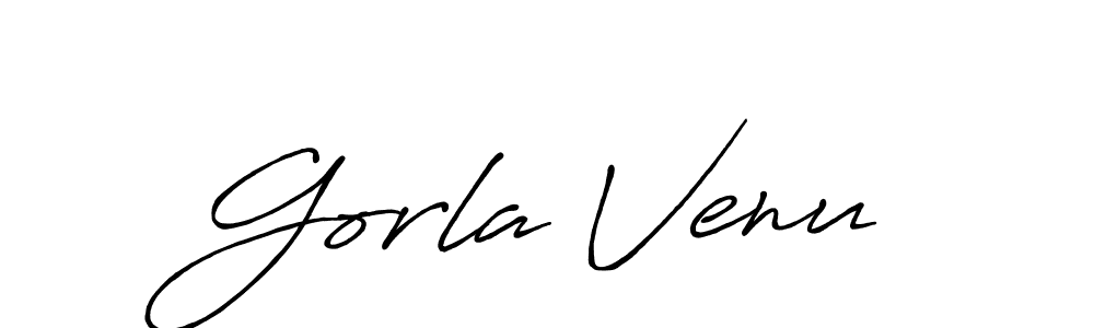 Make a beautiful signature design for name Gorla Venu. With this signature (Antro_Vectra_Bolder) style, you can create a handwritten signature for free. Gorla Venu signature style 7 images and pictures png