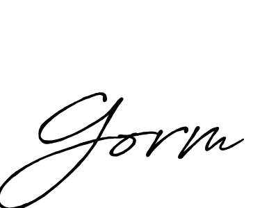 Gorm stylish signature style. Best Handwritten Sign (Antro_Vectra_Bolder) for my name. Handwritten Signature Collection Ideas for my name Gorm. Gorm signature style 7 images and pictures png