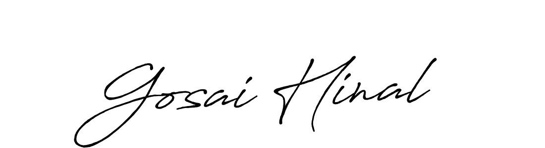 Design your own signature with our free online signature maker. With this signature software, you can create a handwritten (Antro_Vectra_Bolder) signature for name Gosai Hinal. Gosai Hinal signature style 7 images and pictures png