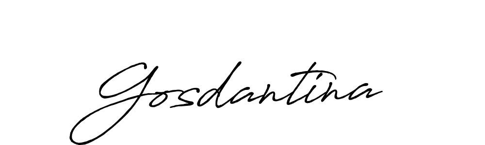 Gosdantina stylish signature style. Best Handwritten Sign (Antro_Vectra_Bolder) for my name. Handwritten Signature Collection Ideas for my name Gosdantina. Gosdantina signature style 7 images and pictures png