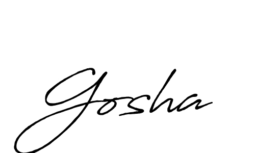 Design your own signature with our free online signature maker. With this signature software, you can create a handwritten (Antro_Vectra_Bolder) signature for name Gosha. Gosha signature style 7 images and pictures png