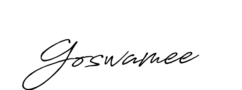 Use a signature maker to create a handwritten signature online. With this signature software, you can design (Antro_Vectra_Bolder) your own signature for name Goswamee. Goswamee signature style 7 images and pictures png