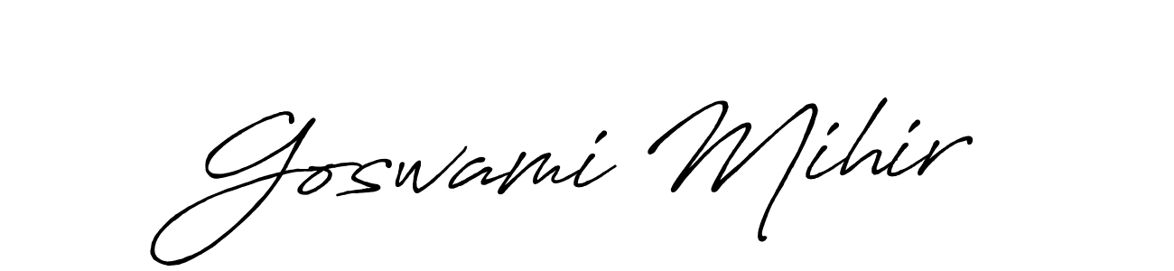 Use a signature maker to create a handwritten signature online. With this signature software, you can design (Antro_Vectra_Bolder) your own signature for name Goswami Mihir. Goswami Mihir signature style 7 images and pictures png