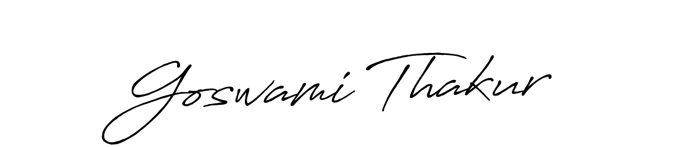 How to make Goswami Thakur name signature. Use Antro_Vectra_Bolder style for creating short signs online. This is the latest handwritten sign. Goswami Thakur signature style 7 images and pictures png