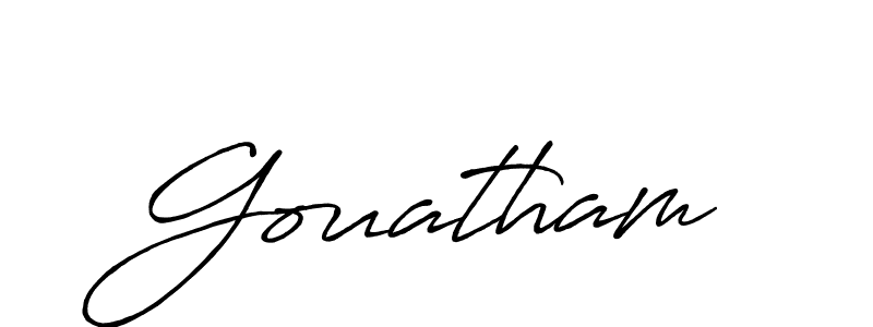 Make a beautiful signature design for name Gouatham. With this signature (Antro_Vectra_Bolder) style, you can create a handwritten signature for free. Gouatham signature style 7 images and pictures png
