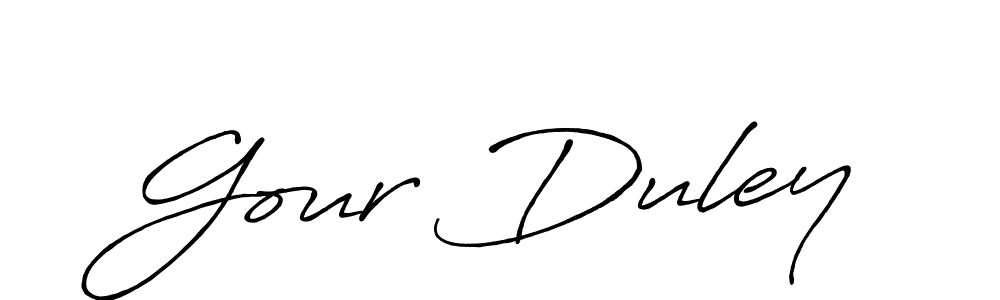 Similarly Antro_Vectra_Bolder is the best handwritten signature design. Signature creator online .You can use it as an online autograph creator for name Gour Duley. Gour Duley signature style 7 images and pictures png