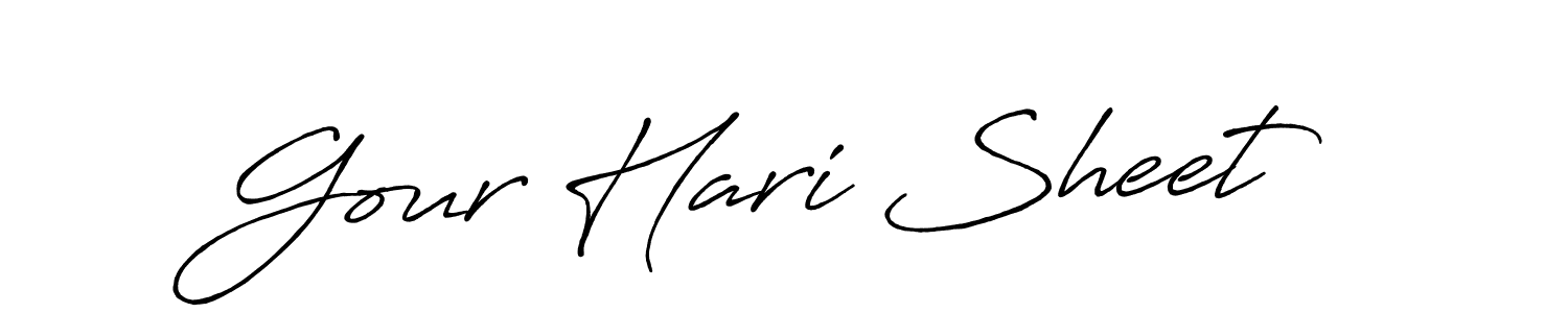 It looks lik you need a new signature style for name Gour Hari Sheet. Design unique handwritten (Antro_Vectra_Bolder) signature with our free signature maker in just a few clicks. Gour Hari Sheet signature style 7 images and pictures png