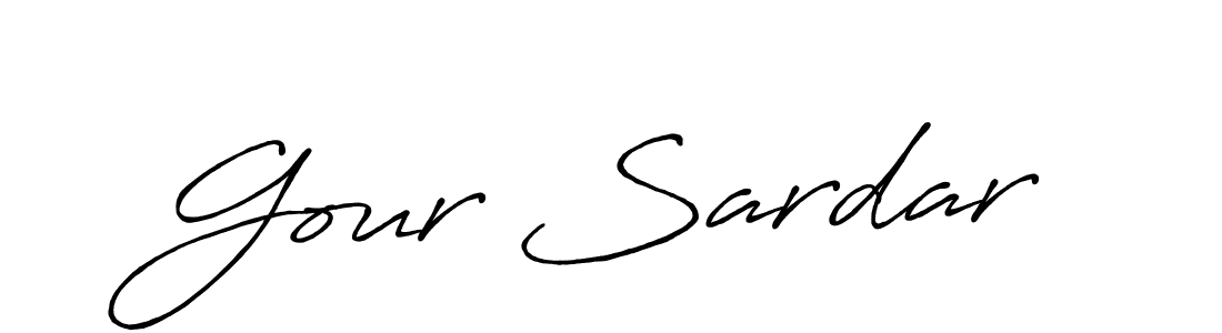 Make a beautiful signature design for name Gour Sardar. With this signature (Antro_Vectra_Bolder) style, you can create a handwritten signature for free. Gour Sardar signature style 7 images and pictures png