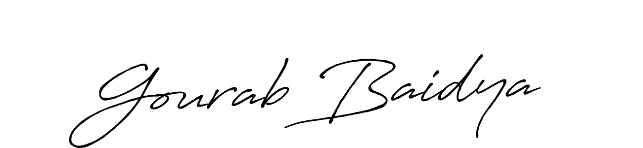 Create a beautiful signature design for name Gourab Baidya. With this signature (Antro_Vectra_Bolder) fonts, you can make a handwritten signature for free. Gourab Baidya signature style 7 images and pictures png