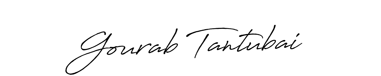 How to make Gourab Tantubai name signature. Use Antro_Vectra_Bolder style for creating short signs online. This is the latest handwritten sign. Gourab Tantubai signature style 7 images and pictures png