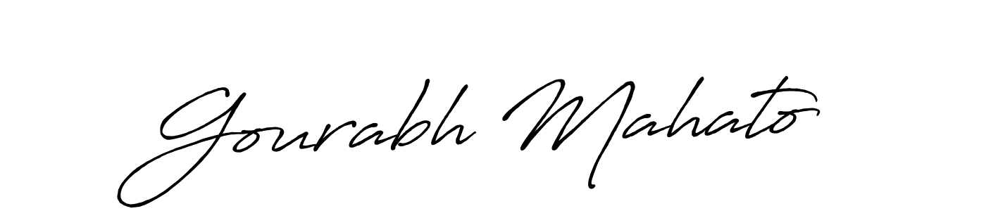 Create a beautiful signature design for name Gourabh Mahato. With this signature (Antro_Vectra_Bolder) fonts, you can make a handwritten signature for free. Gourabh Mahato signature style 7 images and pictures png