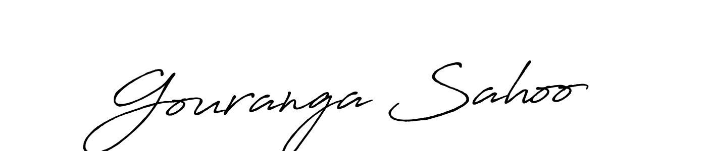 How to make Gouranga Sahoo name signature. Use Antro_Vectra_Bolder style for creating short signs online. This is the latest handwritten sign. Gouranga Sahoo signature style 7 images and pictures png