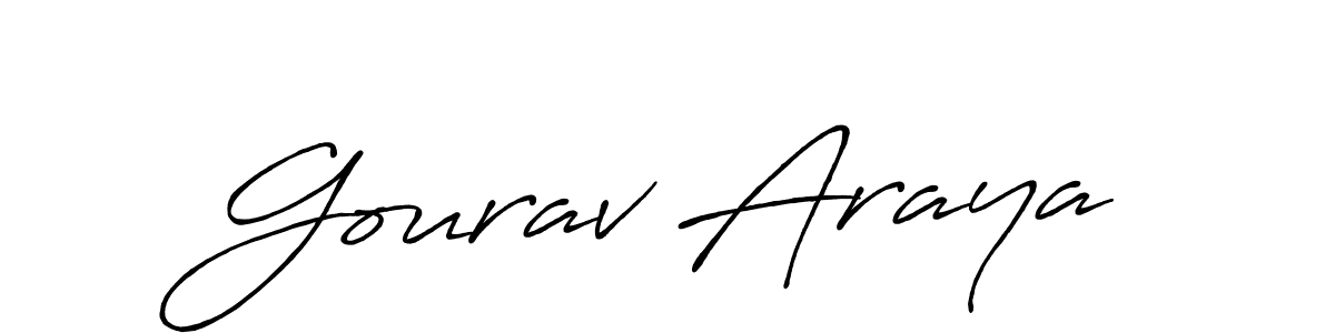 Use a signature maker to create a handwritten signature online. With this signature software, you can design (Antro_Vectra_Bolder) your own signature for name Gourav Araya. Gourav Araya signature style 7 images and pictures png
