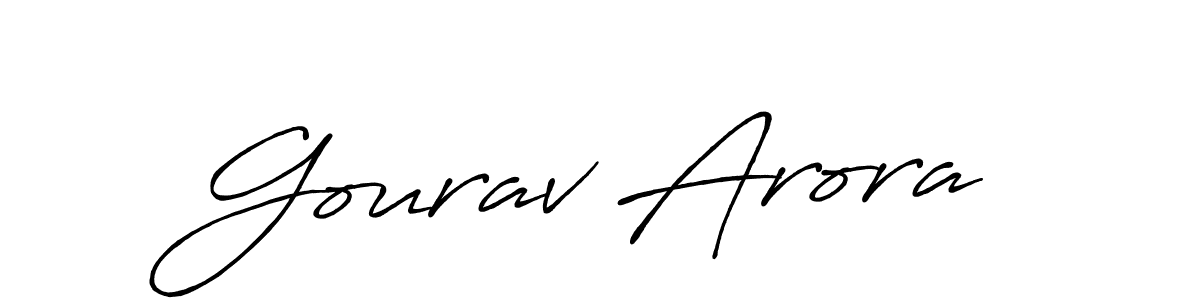 How to make Gourav Arora name signature. Use Antro_Vectra_Bolder style for creating short signs online. This is the latest handwritten sign. Gourav Arora signature style 7 images and pictures png