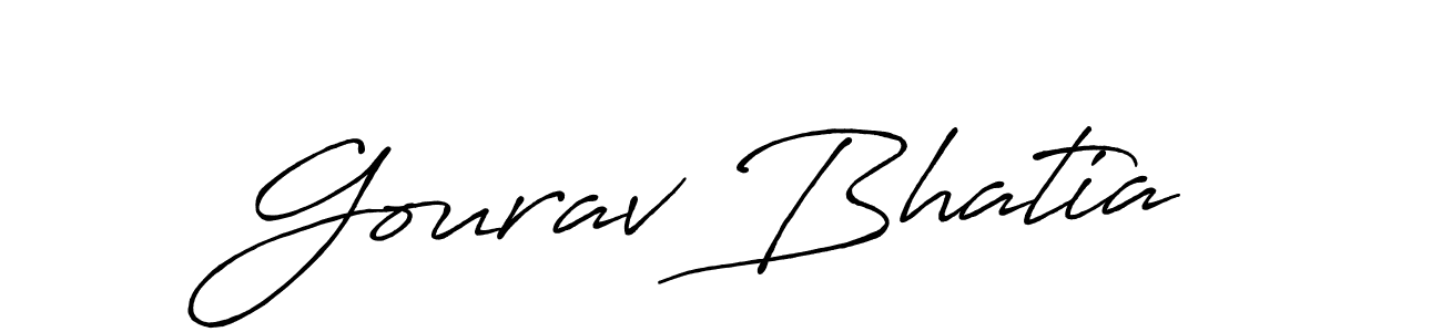 Make a beautiful signature design for name Gourav Bhatia. With this signature (Antro_Vectra_Bolder) style, you can create a handwritten signature for free. Gourav Bhatia signature style 7 images and pictures png