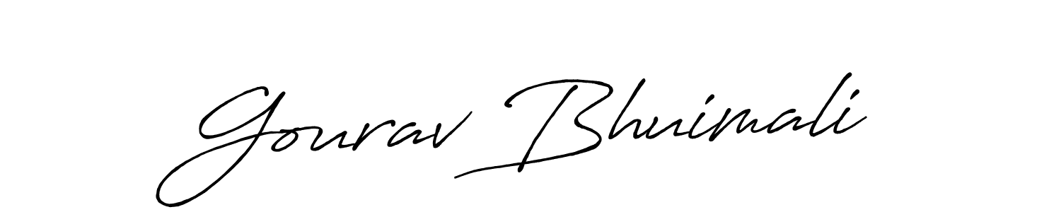 How to make Gourav Bhuimali name signature. Use Antro_Vectra_Bolder style for creating short signs online. This is the latest handwritten sign. Gourav Bhuimali signature style 7 images and pictures png