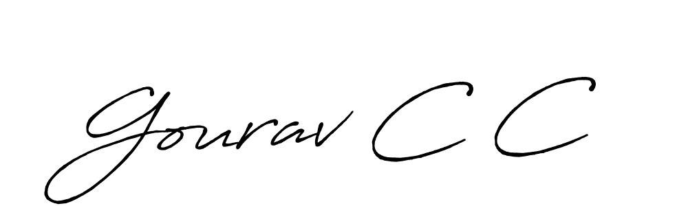 How to Draw Gourav C C signature style? Antro_Vectra_Bolder is a latest design signature styles for name Gourav C C. Gourav C C signature style 7 images and pictures png