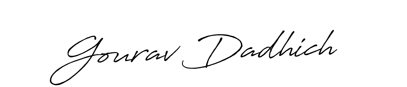 Make a beautiful signature design for name Gourav Dadhich. With this signature (Antro_Vectra_Bolder) style, you can create a handwritten signature for free. Gourav Dadhich signature style 7 images and pictures png