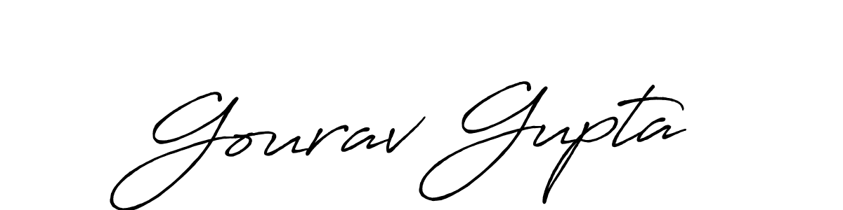 Gourav Gupta stylish signature style. Best Handwritten Sign (Antro_Vectra_Bolder) for my name. Handwritten Signature Collection Ideas for my name Gourav Gupta. Gourav Gupta signature style 7 images and pictures png