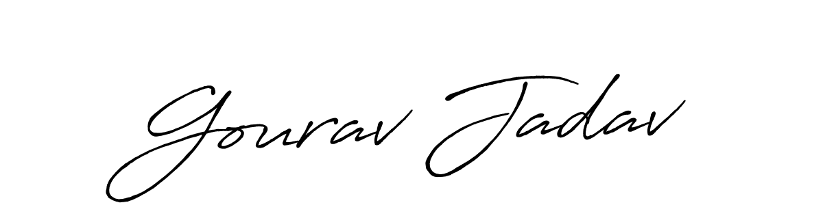 How to make Gourav Jadav signature? Antro_Vectra_Bolder is a professional autograph style. Create handwritten signature for Gourav Jadav name. Gourav Jadav signature style 7 images and pictures png