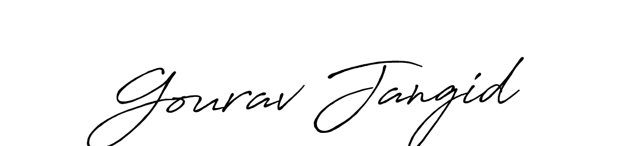 You should practise on your own different ways (Antro_Vectra_Bolder) to write your name (Gourav Jangid) in signature. don't let someone else do it for you. Gourav Jangid signature style 7 images and pictures png