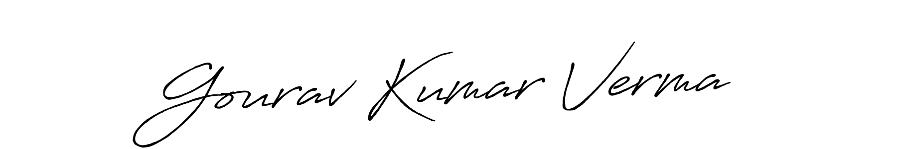 You should practise on your own different ways (Antro_Vectra_Bolder) to write your name (Gourav Kumar Verma) in signature. don't let someone else do it for you. Gourav Kumar Verma signature style 7 images and pictures png