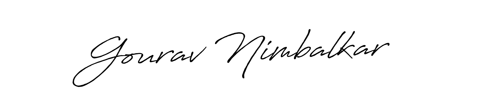 Create a beautiful signature design for name Gourav Nimbalkar. With this signature (Antro_Vectra_Bolder) fonts, you can make a handwritten signature for free. Gourav Nimbalkar signature style 7 images and pictures png