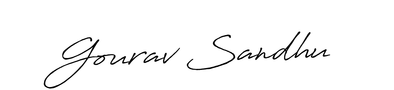 Make a beautiful signature design for name Gourav Sandhu. With this signature (Antro_Vectra_Bolder) style, you can create a handwritten signature for free. Gourav Sandhu signature style 7 images and pictures png