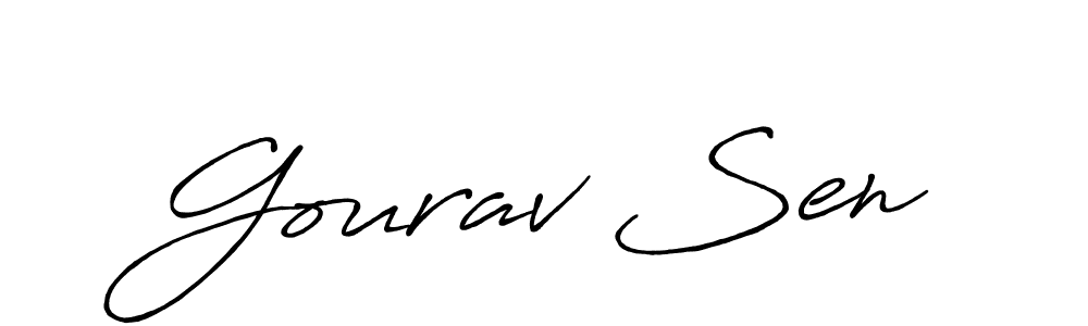 How to make Gourav Sen name signature. Use Antro_Vectra_Bolder style for creating short signs online. This is the latest handwritten sign. Gourav Sen signature style 7 images and pictures png
