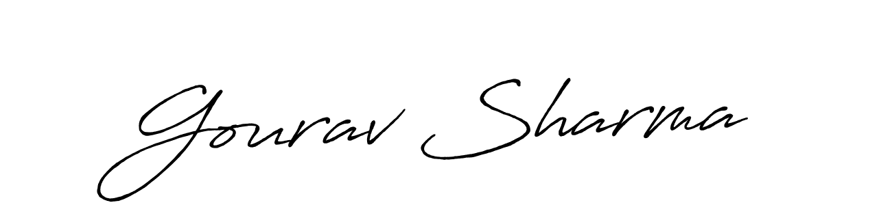 How to make Gourav Sharma signature? Antro_Vectra_Bolder is a professional autograph style. Create handwritten signature for Gourav Sharma name. Gourav Sharma signature style 7 images and pictures png