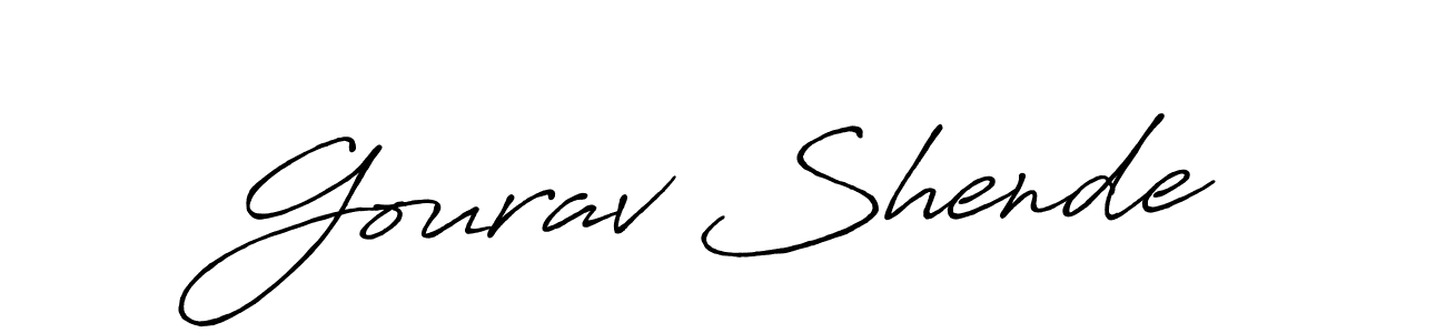 Gourav Shende stylish signature style. Best Handwritten Sign (Antro_Vectra_Bolder) for my name. Handwritten Signature Collection Ideas for my name Gourav Shende. Gourav Shende signature style 7 images and pictures png