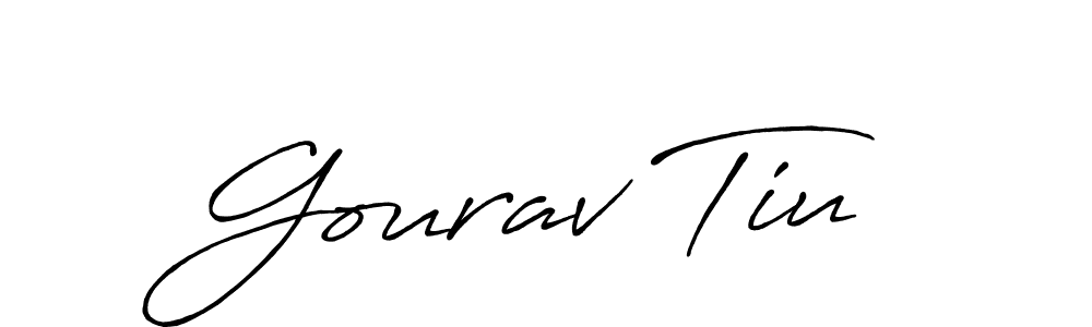 How to make Gourav Tiu signature? Antro_Vectra_Bolder is a professional autograph style. Create handwritten signature for Gourav Tiu name. Gourav Tiu signature style 7 images and pictures png