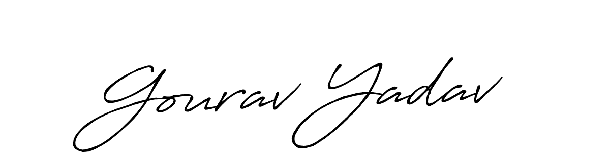 Use a signature maker to create a handwritten signature online. With this signature software, you can design (Antro_Vectra_Bolder) your own signature for name Gourav Yadav. Gourav Yadav signature style 7 images and pictures png