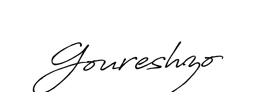 Also we have Goureshzo name is the best signature style. Create professional handwritten signature collection using Antro_Vectra_Bolder autograph style. Goureshzo signature style 7 images and pictures png