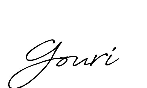 How to make Gouri name signature. Use Antro_Vectra_Bolder style for creating short signs online. This is the latest handwritten sign. Gouri signature style 7 images and pictures png