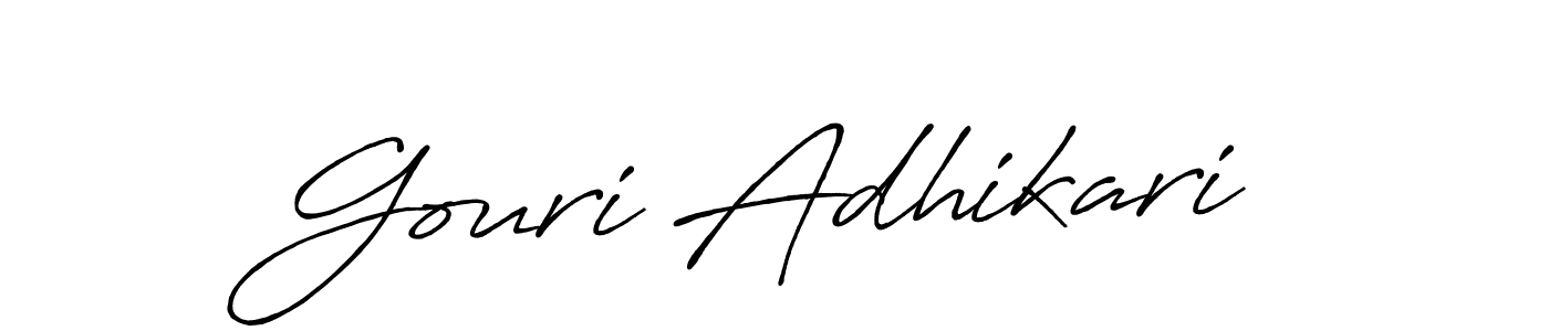 How to make Gouri Adhikari signature? Antro_Vectra_Bolder is a professional autograph style. Create handwritten signature for Gouri Adhikari name. Gouri Adhikari signature style 7 images and pictures png