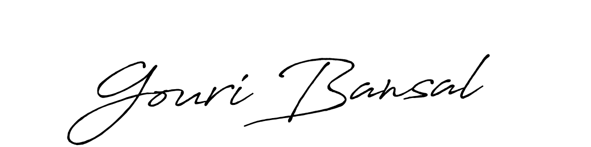 This is the best signature style for the Gouri Bansal name. Also you like these signature font (Antro_Vectra_Bolder). Mix name signature. Gouri Bansal signature style 7 images and pictures png