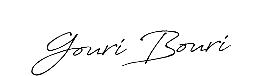 How to make Gouri Bouri name signature. Use Antro_Vectra_Bolder style for creating short signs online. This is the latest handwritten sign. Gouri Bouri signature style 7 images and pictures png