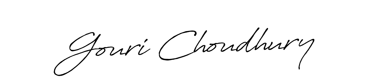 How to make Gouri Choudhury signature? Antro_Vectra_Bolder is a professional autograph style. Create handwritten signature for Gouri Choudhury name. Gouri Choudhury signature style 7 images and pictures png