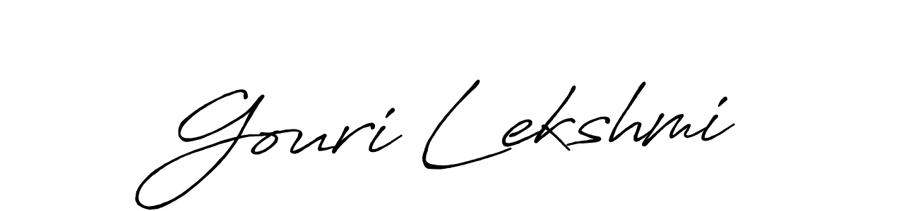 The best way (Antro_Vectra_Bolder) to make a short signature is to pick only two or three words in your name. The name Gouri Lekshmi include a total of six letters. For converting this name. Gouri Lekshmi signature style 7 images and pictures png
