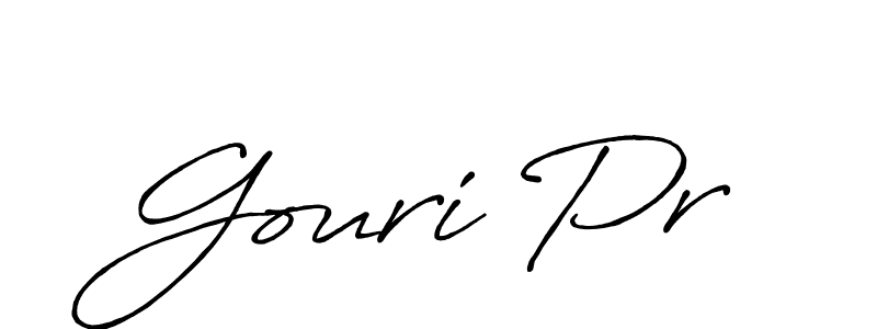 How to make Gouri Pr signature? Antro_Vectra_Bolder is a professional autograph style. Create handwritten signature for Gouri Pr name. Gouri Pr signature style 7 images and pictures png