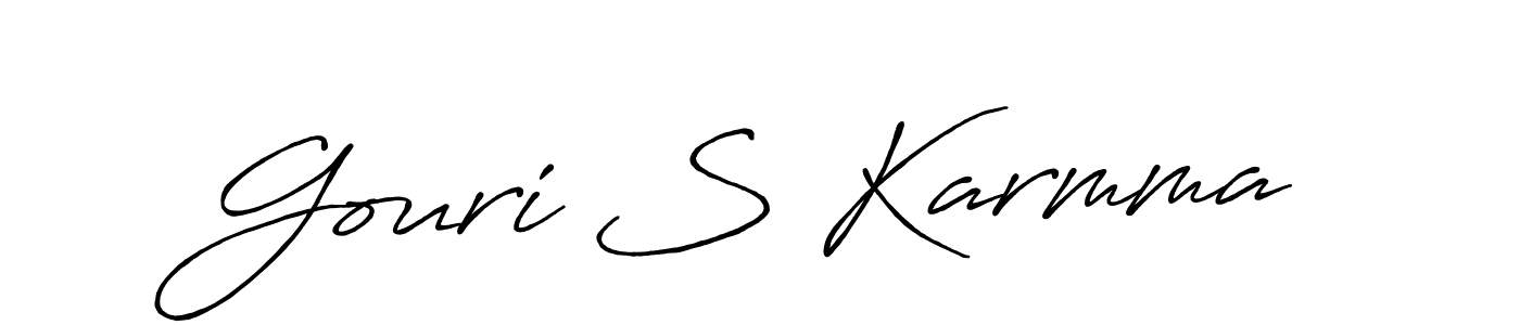 Use a signature maker to create a handwritten signature online. With this signature software, you can design (Antro_Vectra_Bolder) your own signature for name Gouri S Karmma. Gouri S Karmma signature style 7 images and pictures png